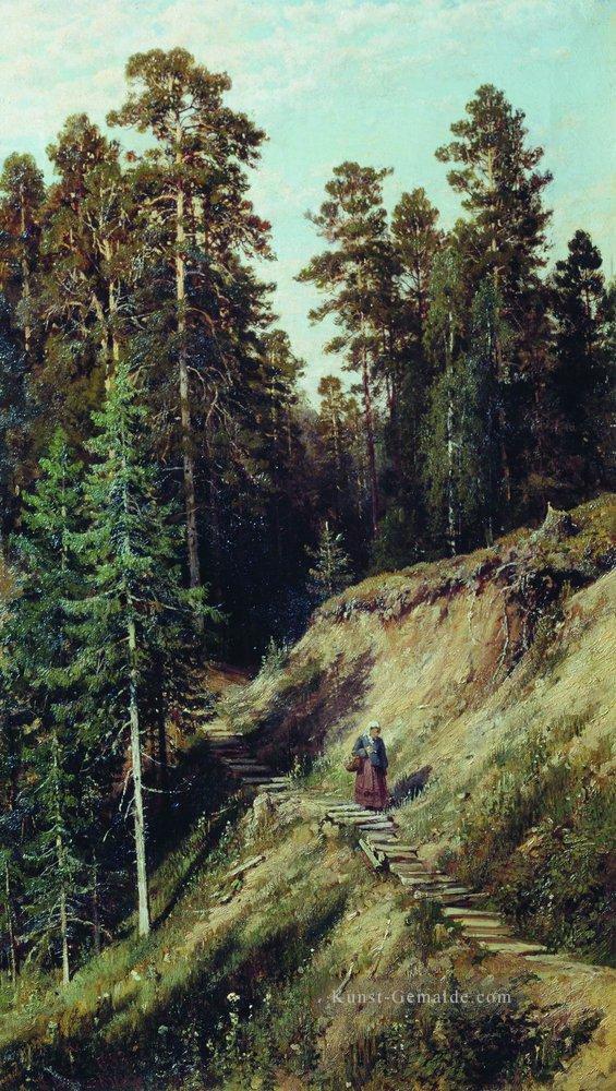 im Wald aus dem Wald mit Pilzen 1883 klassische Landschaft Ivan Ivanovich Bäume Ölgemälde